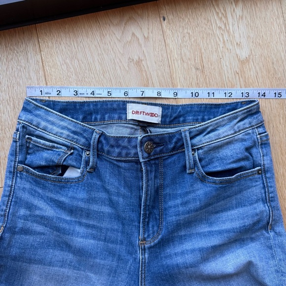 DRIFTWOOD CANDACE Embroidered Hem Straight Ankle High Rise Jeans - 27 - Picture 11 of 13